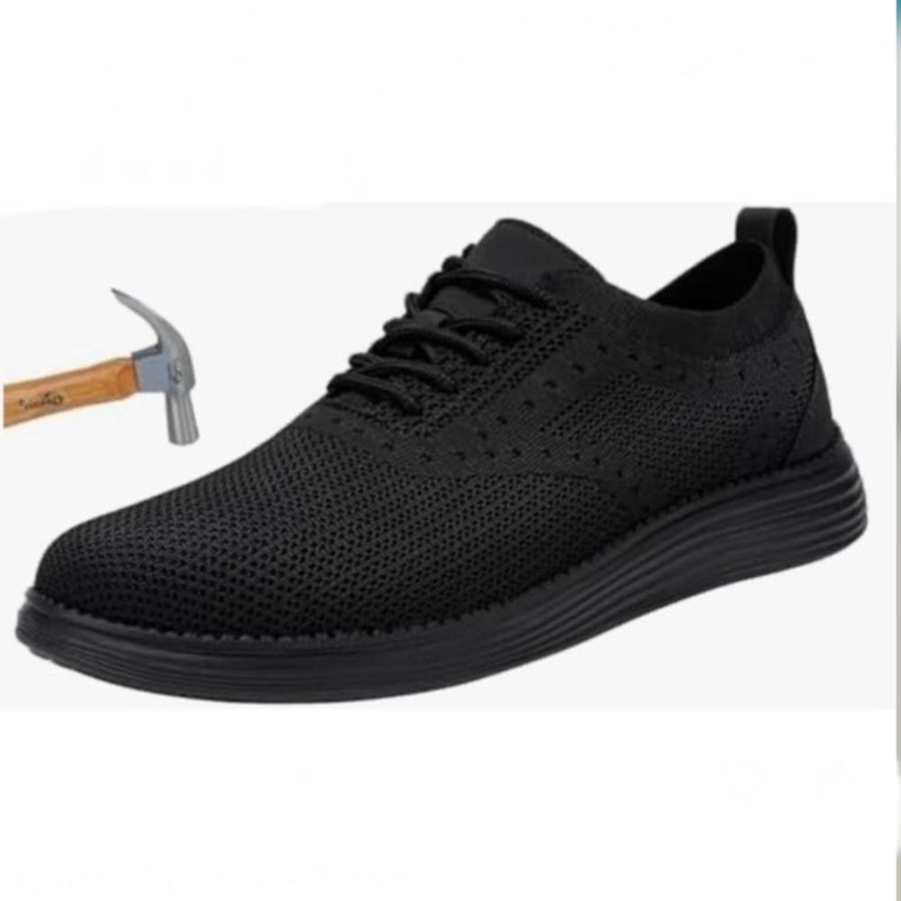 Zigsam Steel Toe Shoes Men Work Safety Sneaker Lightweight Punture‎ Proof Oxford